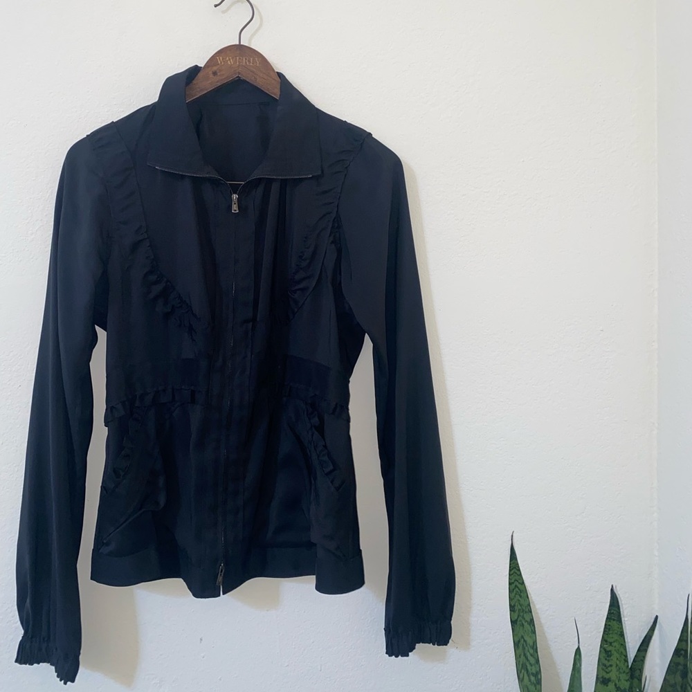 YVES Saint Laurent YSL black silk blend jacket